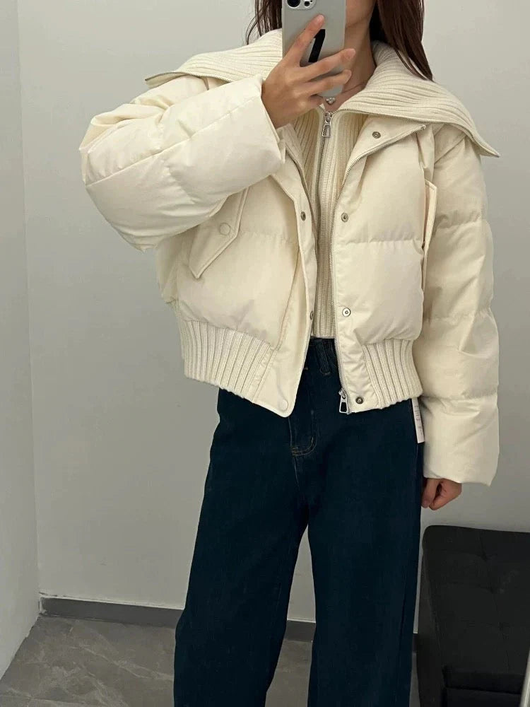 Women's Collared Puffer Jacket - photo 8