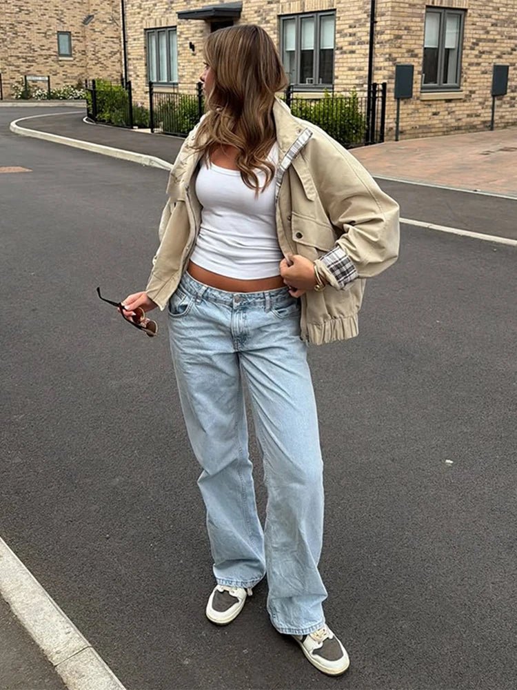 Women's Stand Collar Bomber Jacket - photo 2