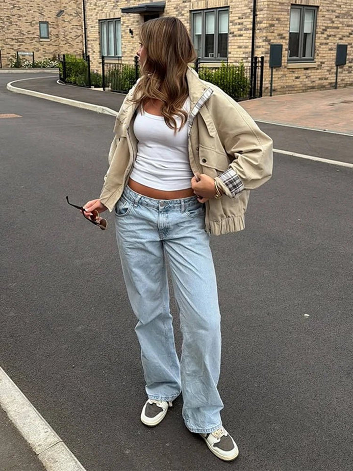 Women's Stand Collar Bomber Jacket - photo 2