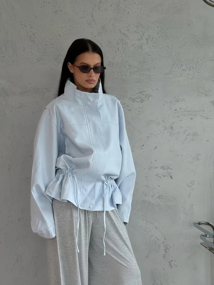 Women's Stand Collar Relaxed Jacket - photo 3