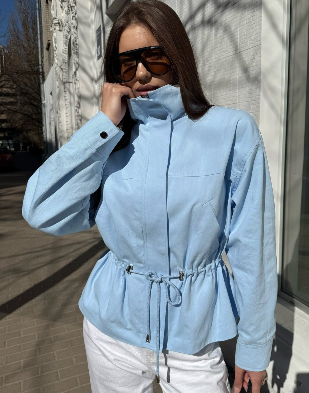 Women's Stand Collar Relaxed Jacket - photo 6