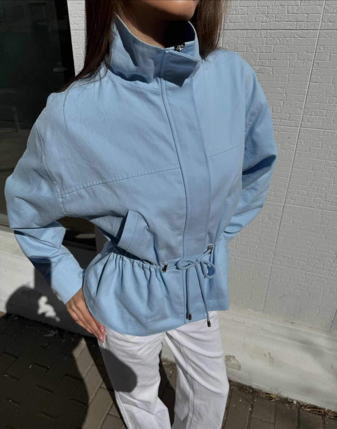 Women's Stand Collar Relaxed Jacket - photo 9