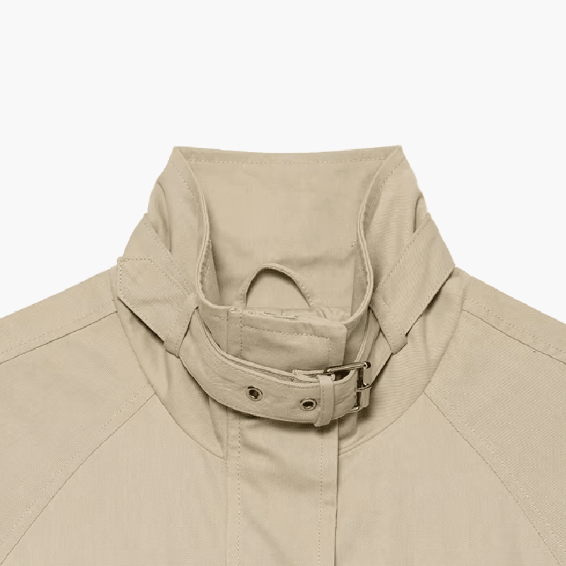 Women's Stand Collar Jacket in Khaki - photo 12