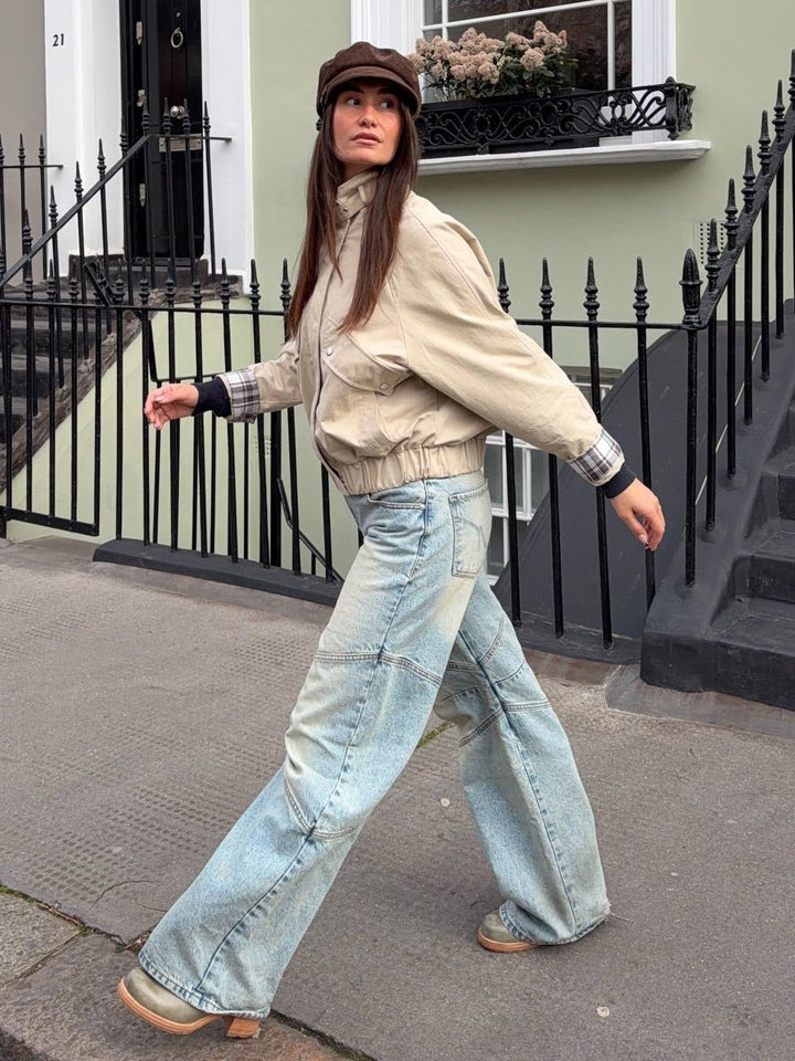 Women's Stand Collar Jacket in Khaki - photo 4