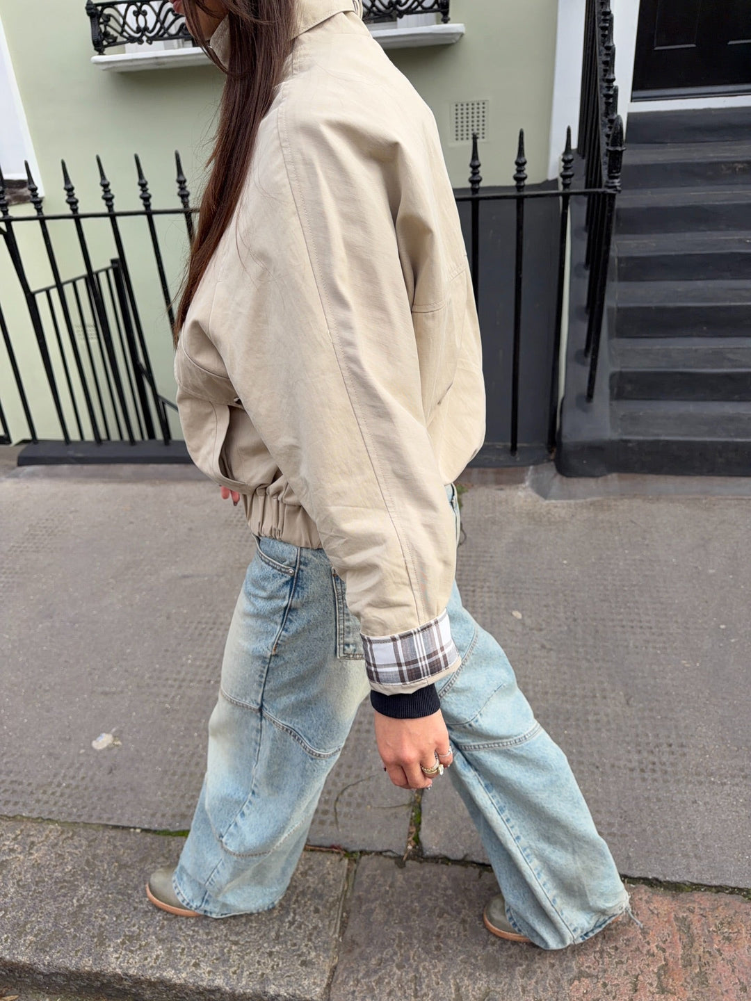 Women's Stand Collar Jacket in Khaki - photo 5