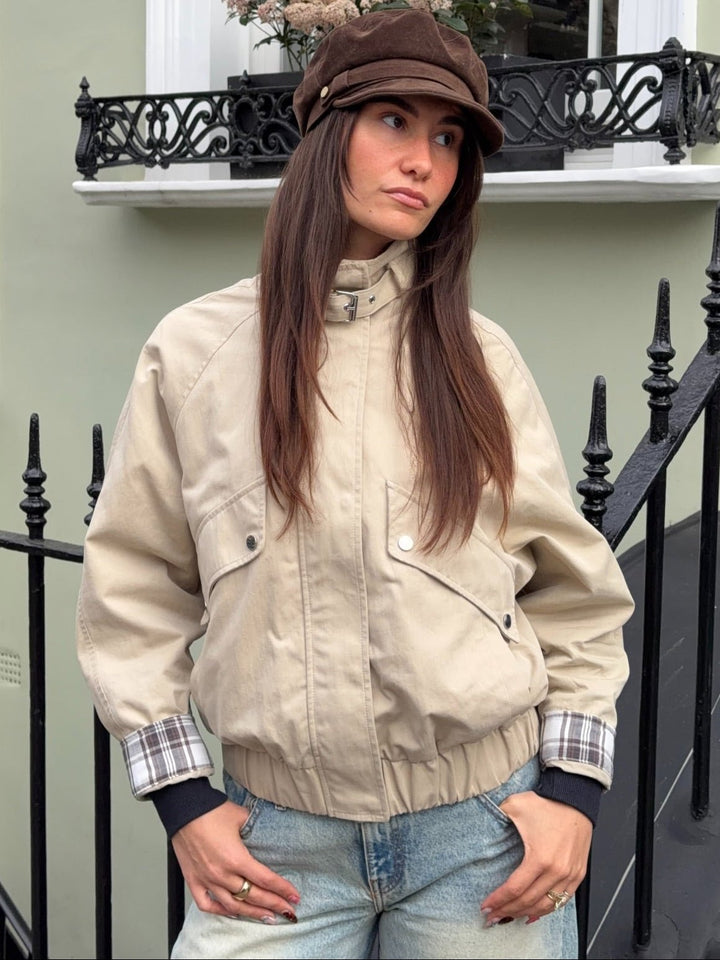Women's Stand Collar Jacket in Khaki - photo 6
