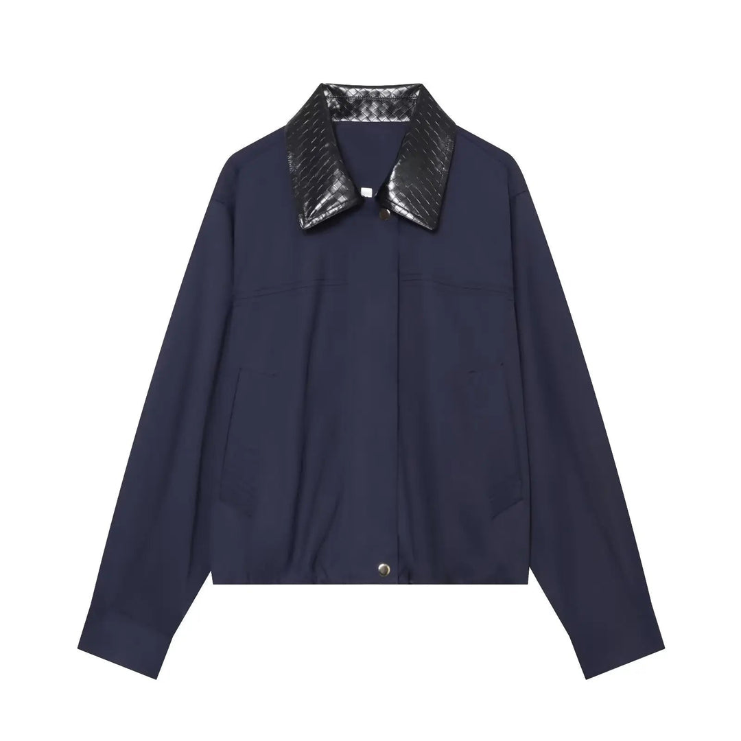 Women's Colour Block Collared Bomber Jacket - photo 4