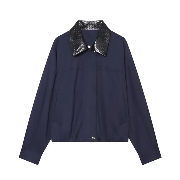 Women's Colour Block Collared Bomber Jacket - photo 4