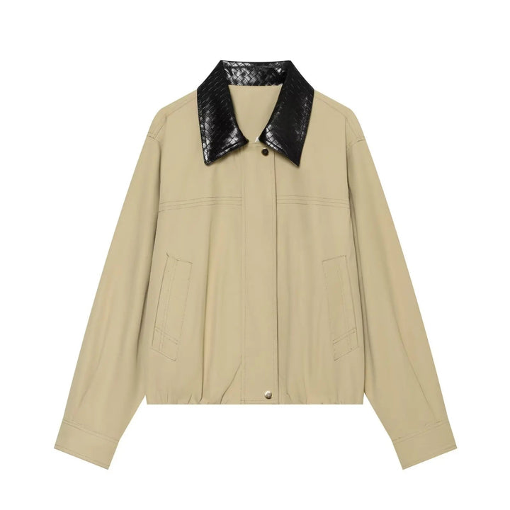 Women's Colour Block Collared Bomber Jacket - photo 5