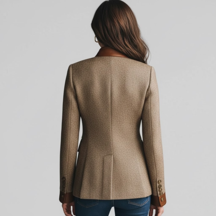 Women's Colour Block Relaxed Blazer with Button Front - photo 2