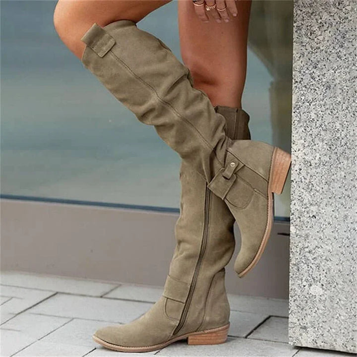 Women's Comfortable Low Heel Tall Boots - photo 3