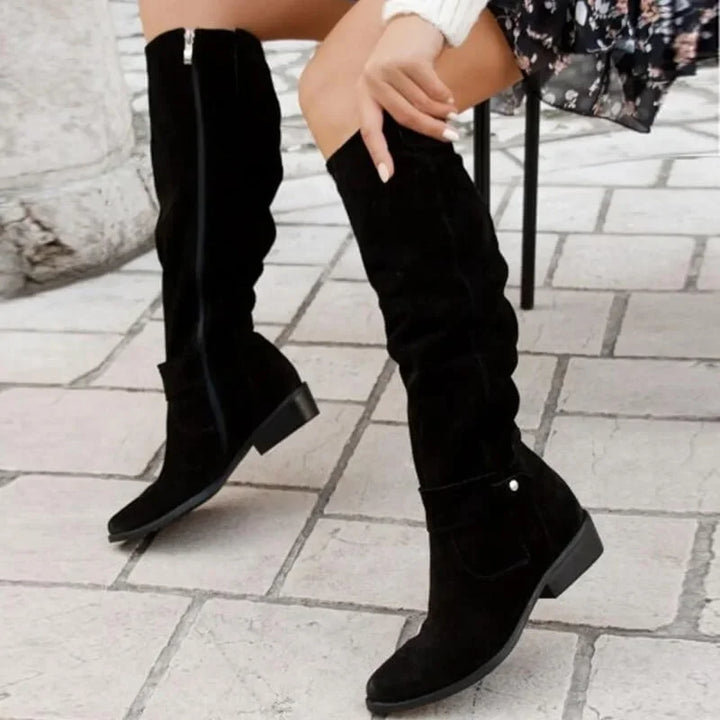 Women's Comfortable Low Heel Tall Boots - photo 4
