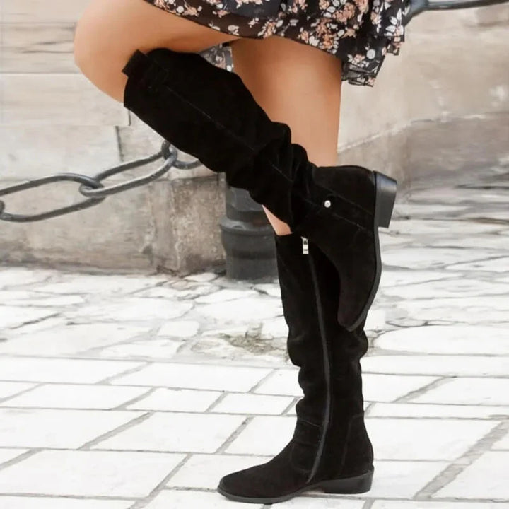 Women's Comfortable Low Heel Tall Boots - photo 8