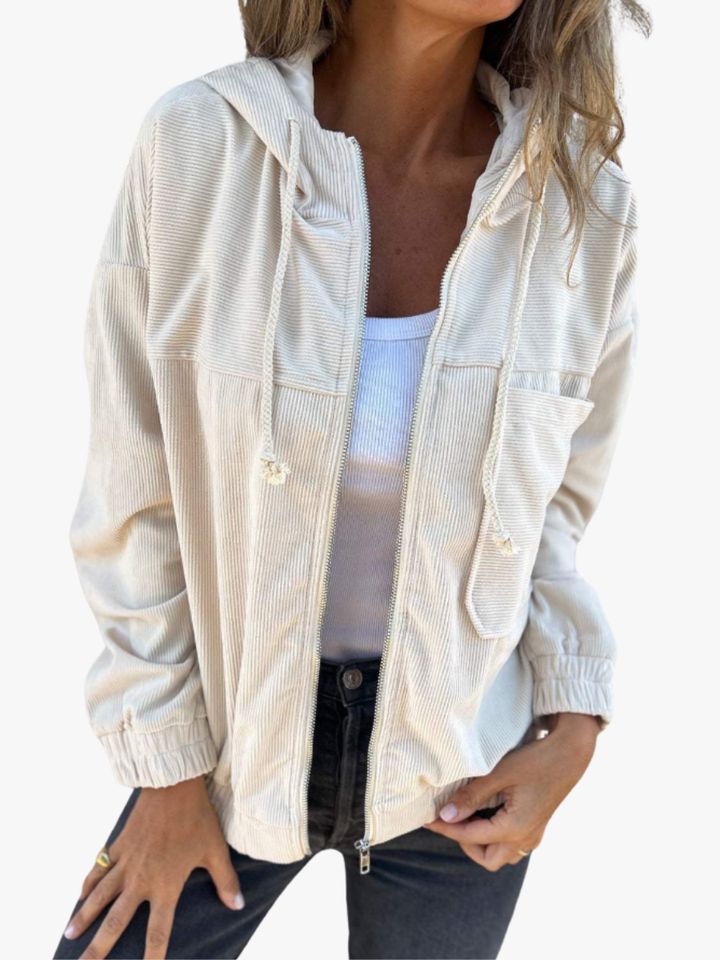 Women's Corduroy Relaxed Jacket with Hood - photo 6