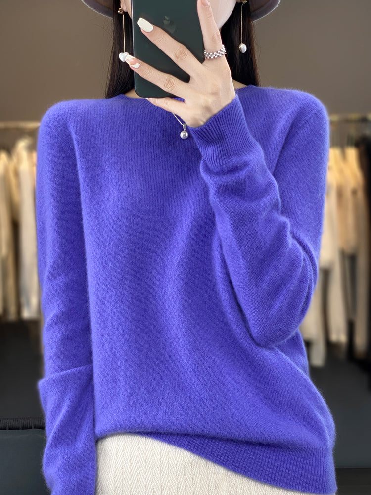 Women's Crew Neck Wool Knit Sweater - photo 4