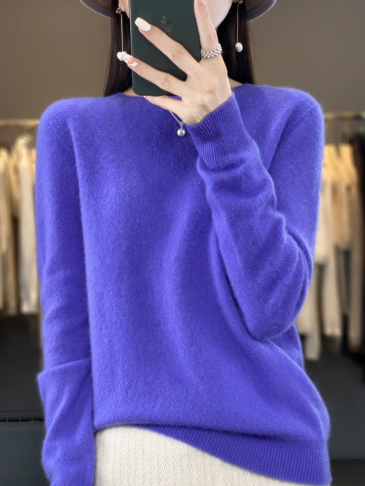 Women's Crew Neck Wool Knit Sweater - photo 4