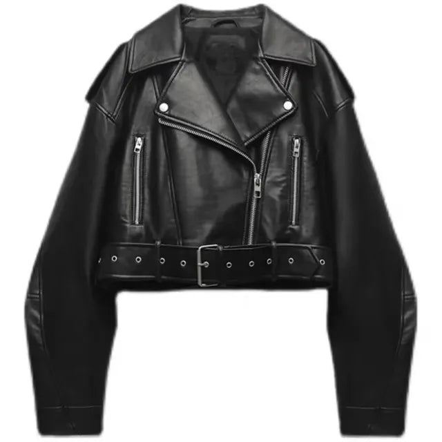 Women's Cropped Biker Jacket - photo 1