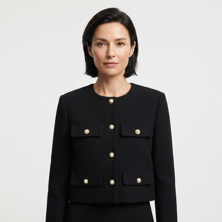 Women's Cropped Button-Front Jacket - photo 9