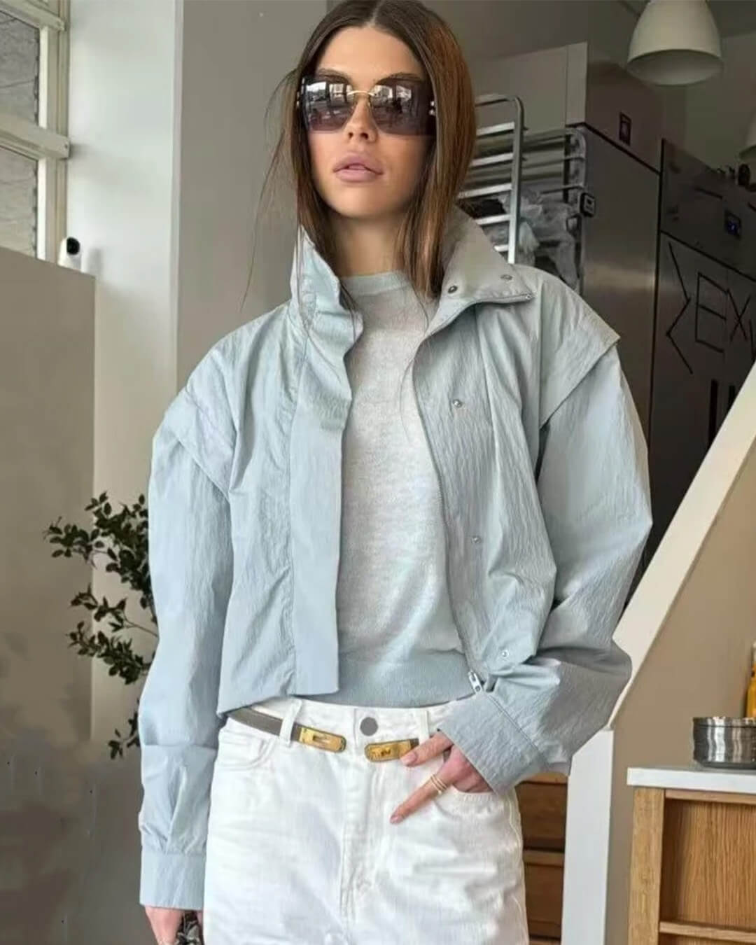 Women's Cropped Collared Jacket - photo 1