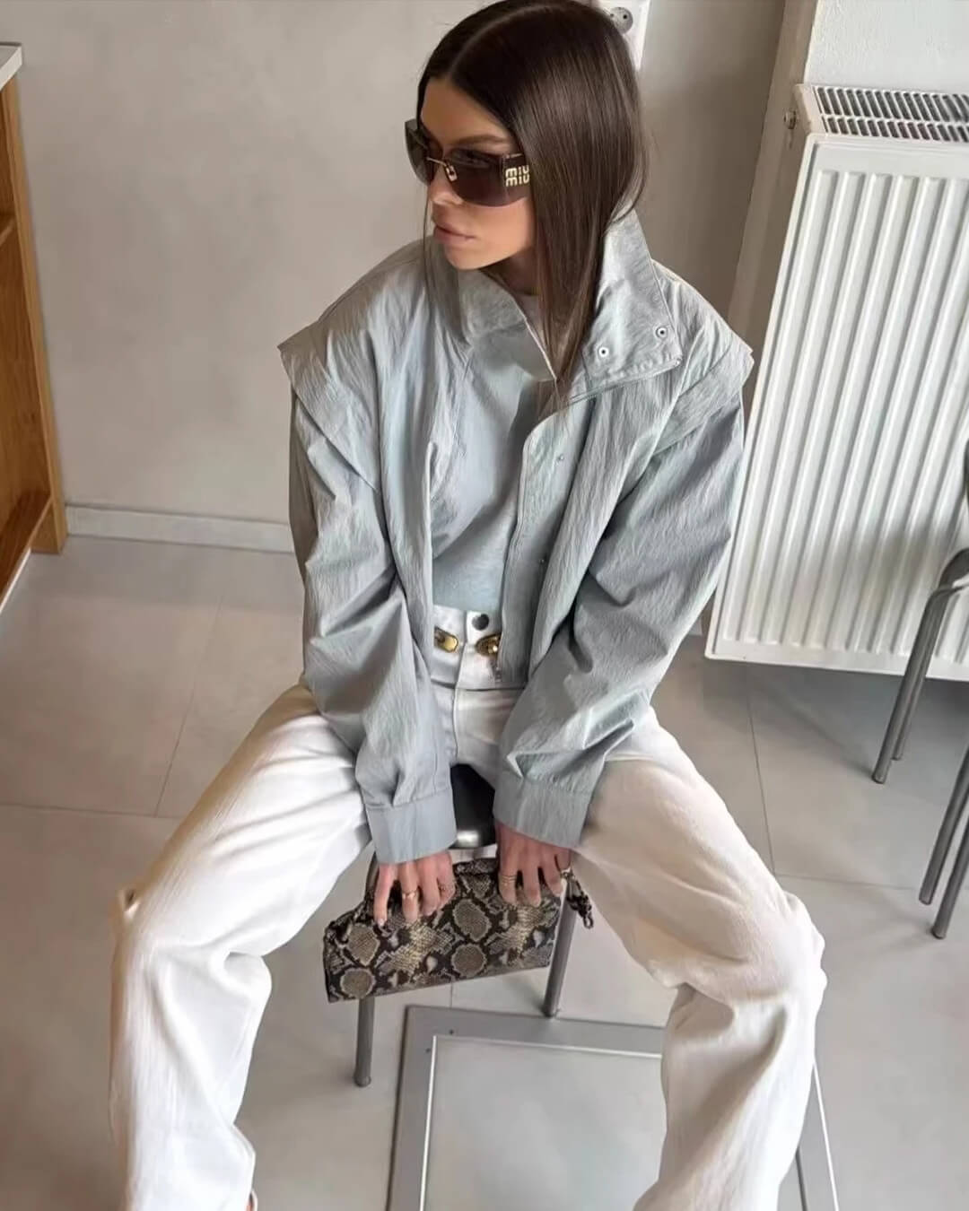 Women's Cropped Collared Jacket - photo 6