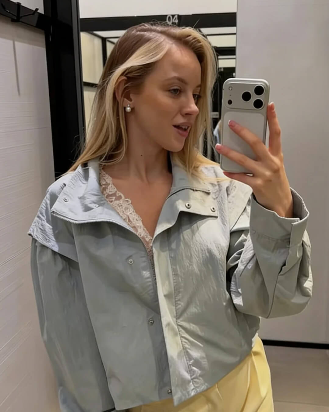 Women's Cropped Collared Jacket - photo 8