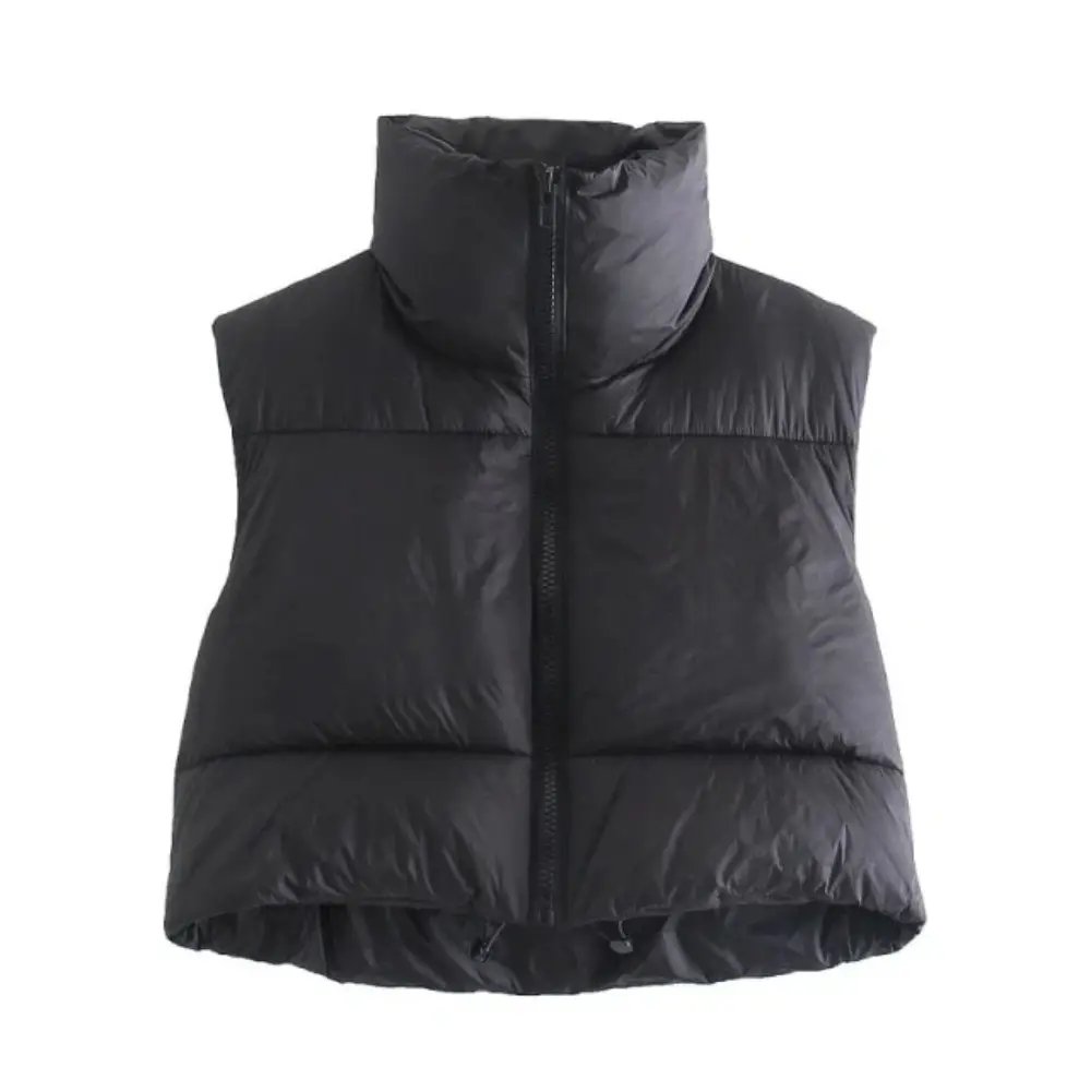 Women's Cropped Puffer Gilet with Collar - photo 2