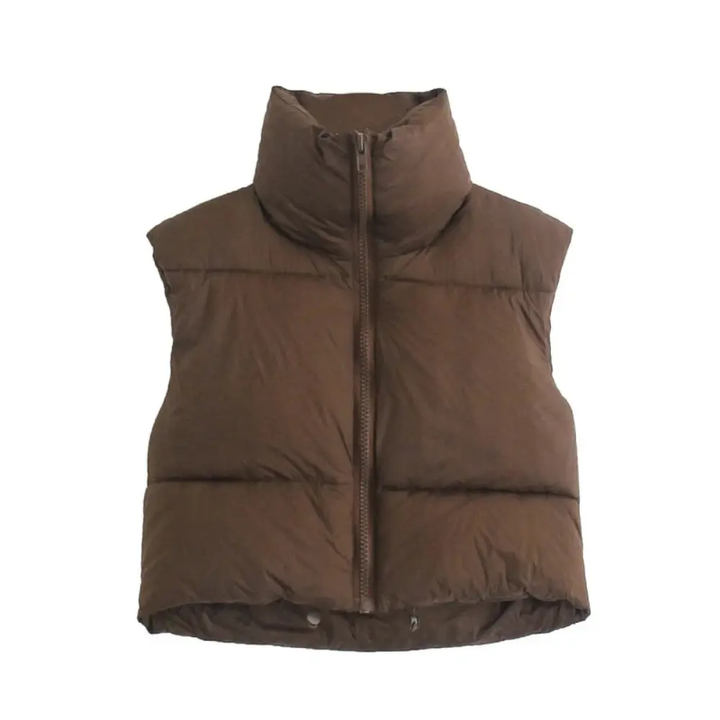 Women's Cropped Puffer Gilet with Collar - photo 3