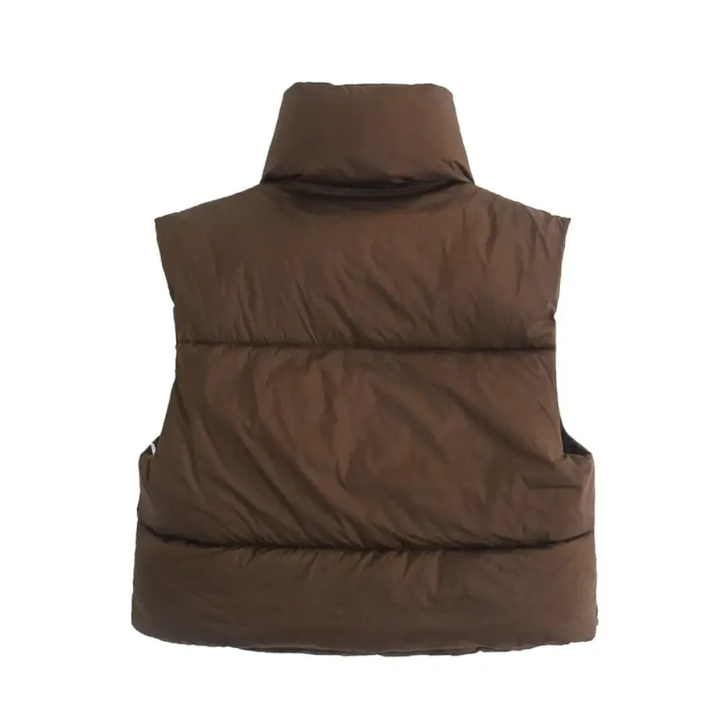 Women's Cropped Puffer Gilet with Collar - photo 4