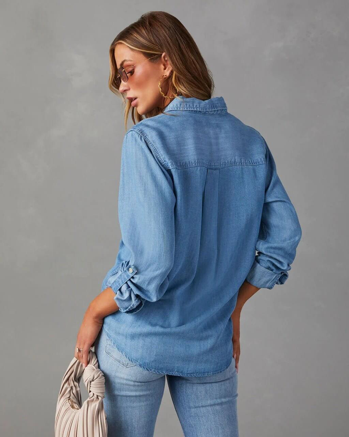Women's Denim Long Sleeve Shirt - photo 4
