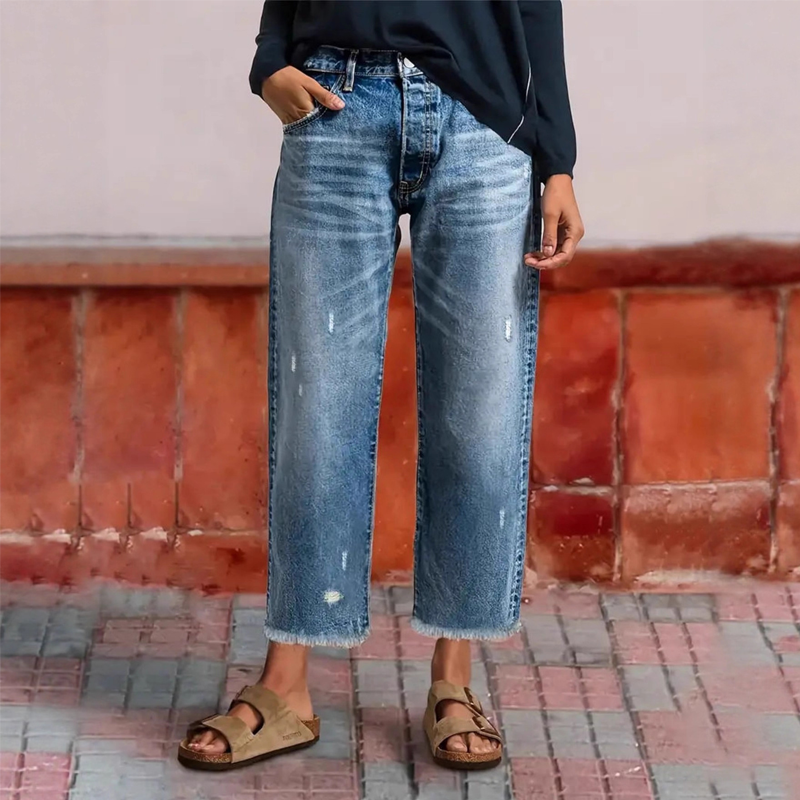 Women's Denim Straight-Leg Cropped Jeans - photo 1