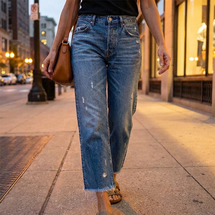 Women's Denim Straight-Leg Cropped Jeans - photo 2