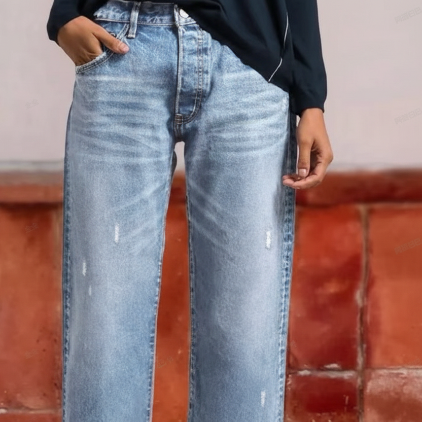 Women's Denim Straight-Leg Cropped Jeans - photo 4