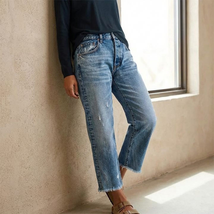 Women's Denim Straight-Leg Cropped Jeans - photo 7