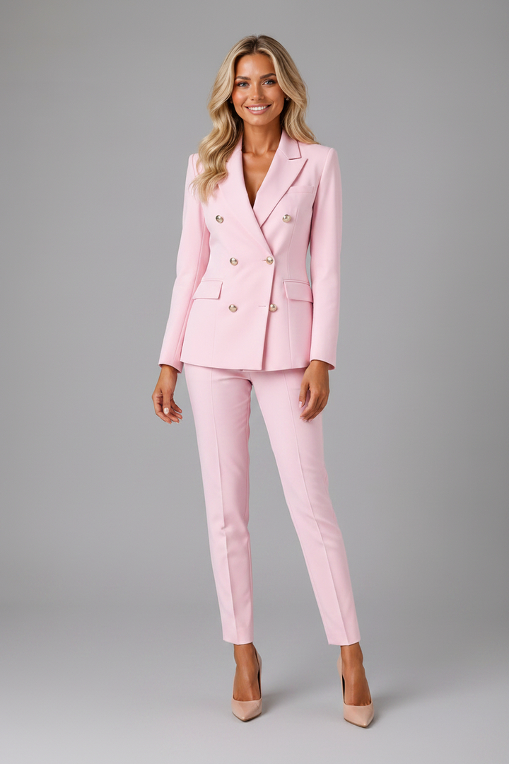Women's Double Breasted Blazer and Trousers Set - photo 1