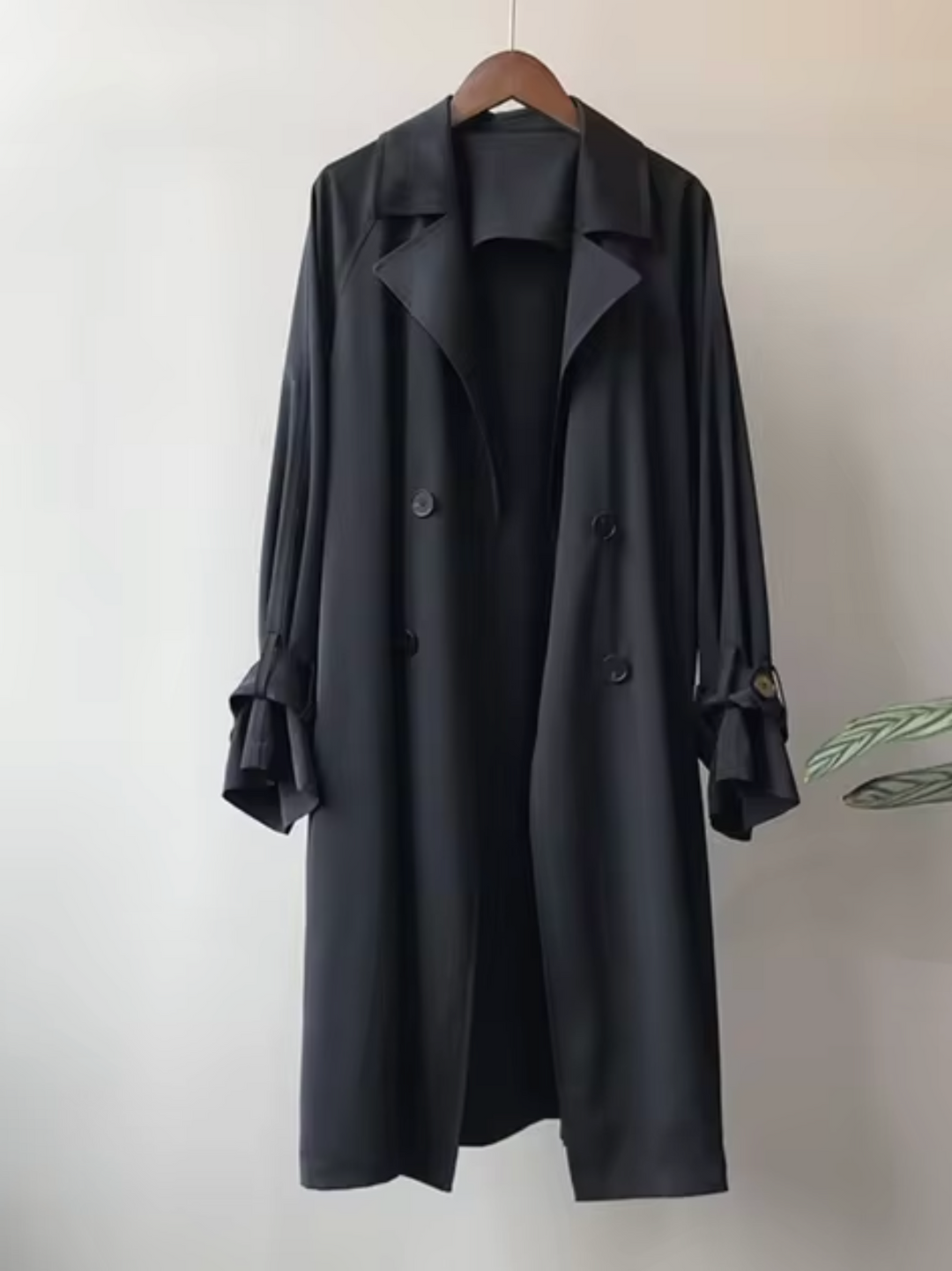 Women's Double-Breasted Button-Front Trench Coat - photo 1