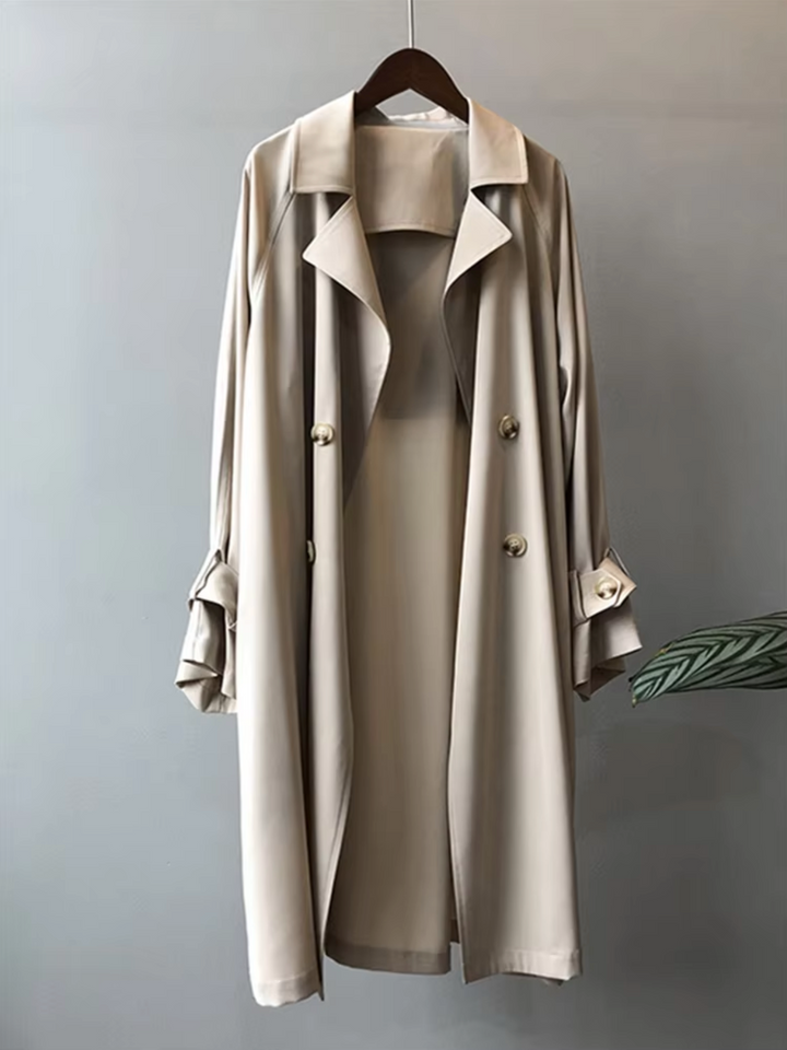 Women's Double-Breasted Button-Front Trench Coat - photo 2