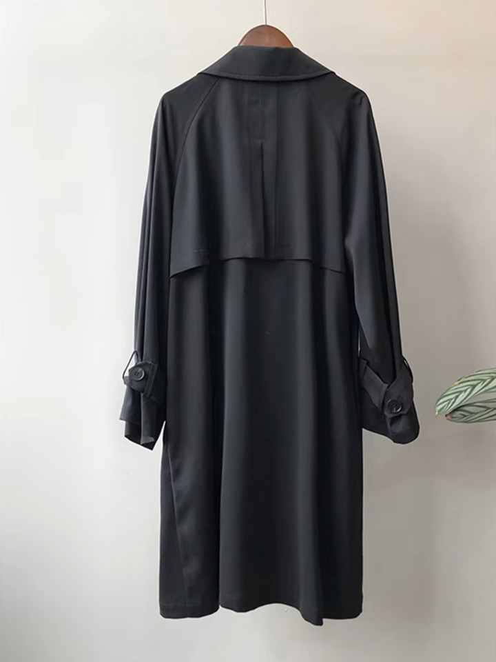 Women's Double-Breasted Button-Front Trench Coat - photo 3