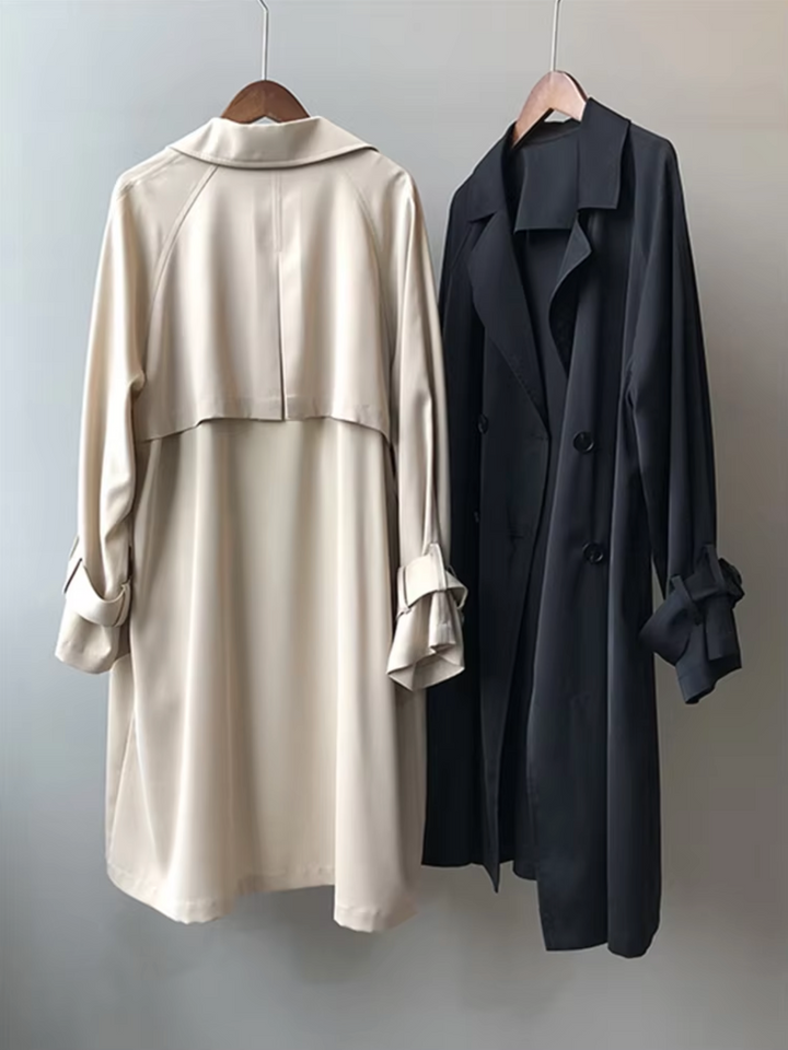 Women's Double-Breasted Button-Front Trench Coat - photo 4