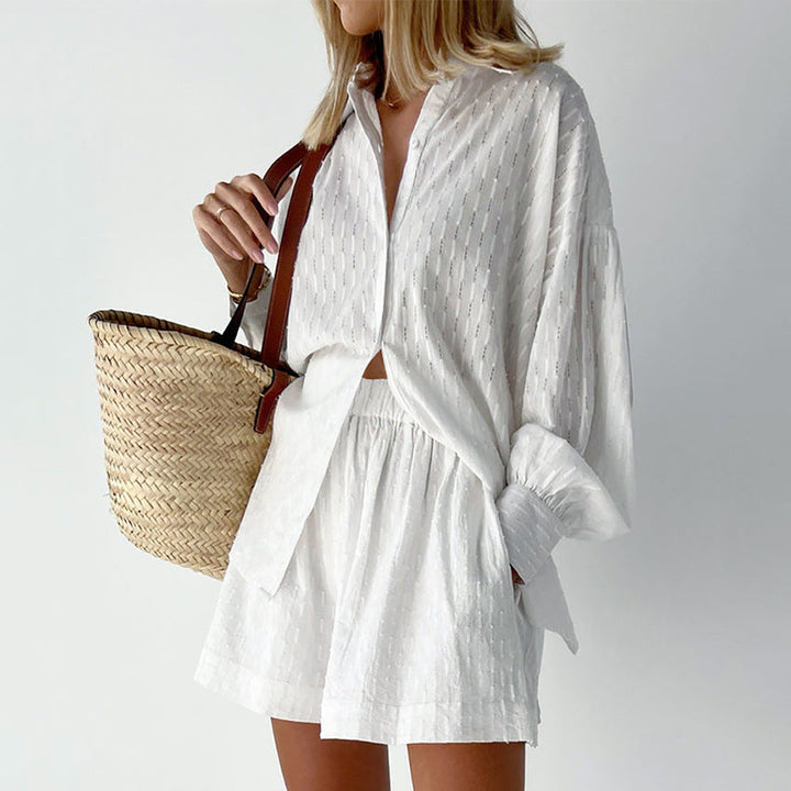 Women's Embroidered Relaxed Two-Piece Set with Button Front - photo 10