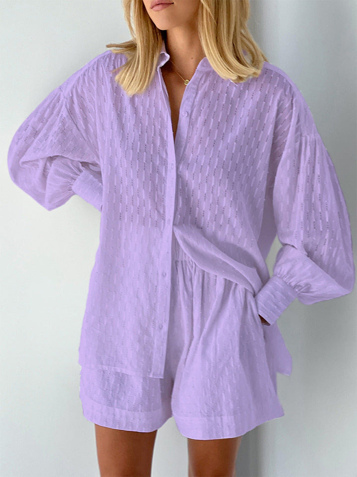 Women's Embroidered Relaxed Two-Piece Set with Button Front - photo 2