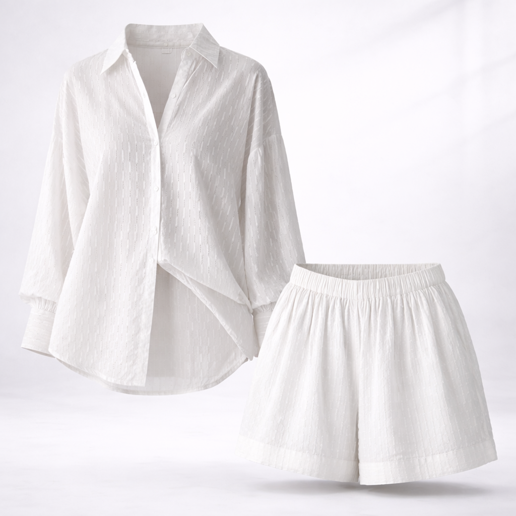 Women's Embroidered Relaxed Two-Piece Set with Button Front - photo 9