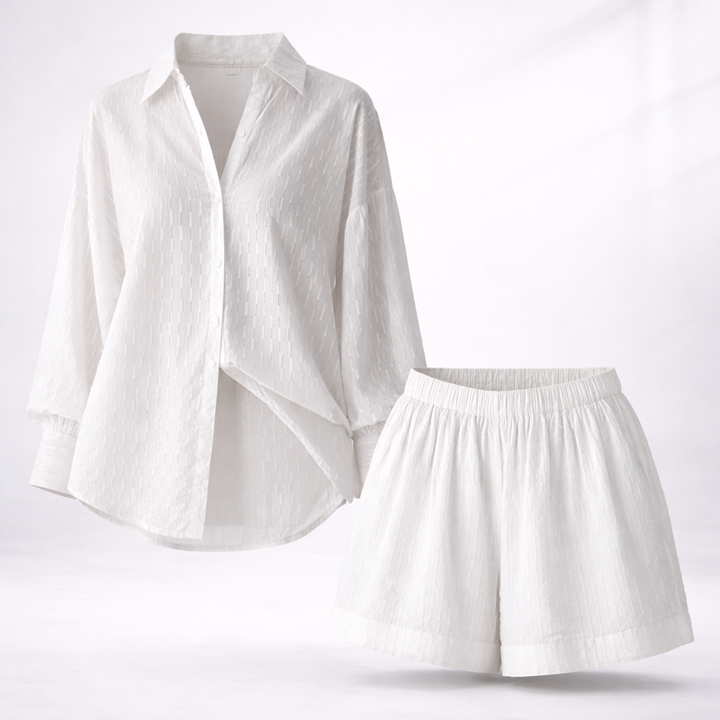 Women's Embroidered Relaxed Two-Piece Set with Button Front - photo 9