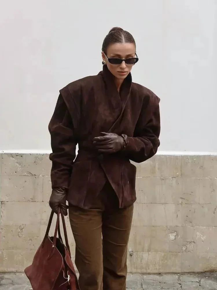 Women's Faux Suede Blazer - photo 1