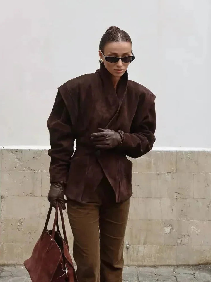 Women's Faux Suede Blazer - photo 1