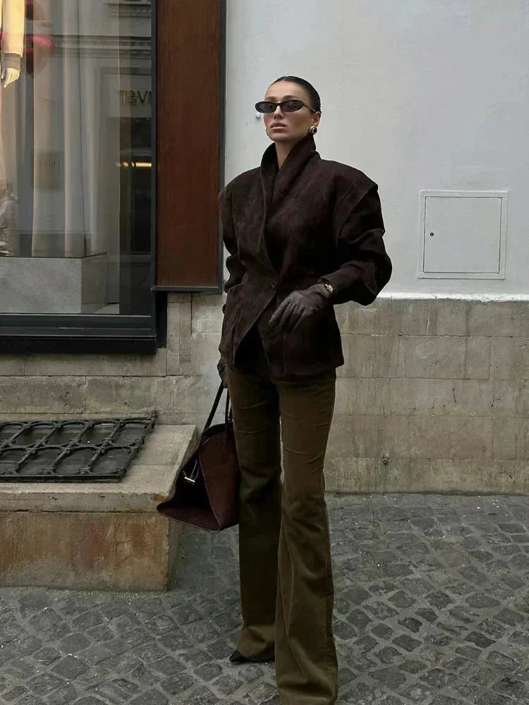 Women's Faux Suede Blazer - photo 2