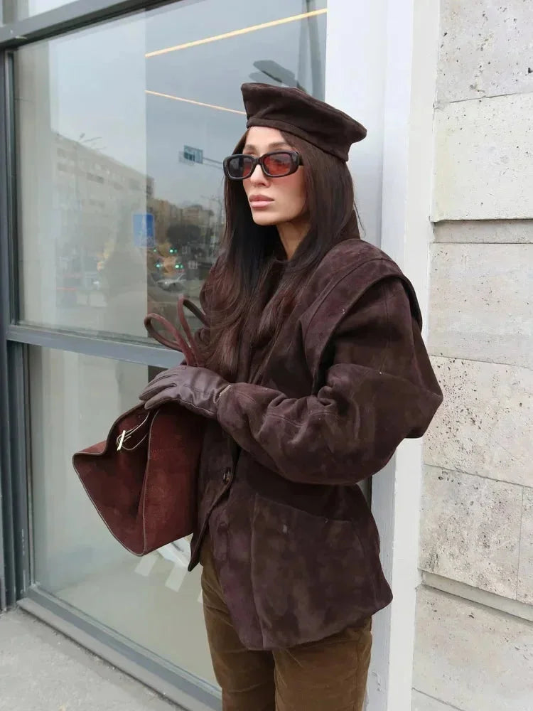 Women's Faux Suede Blazer - photo 3