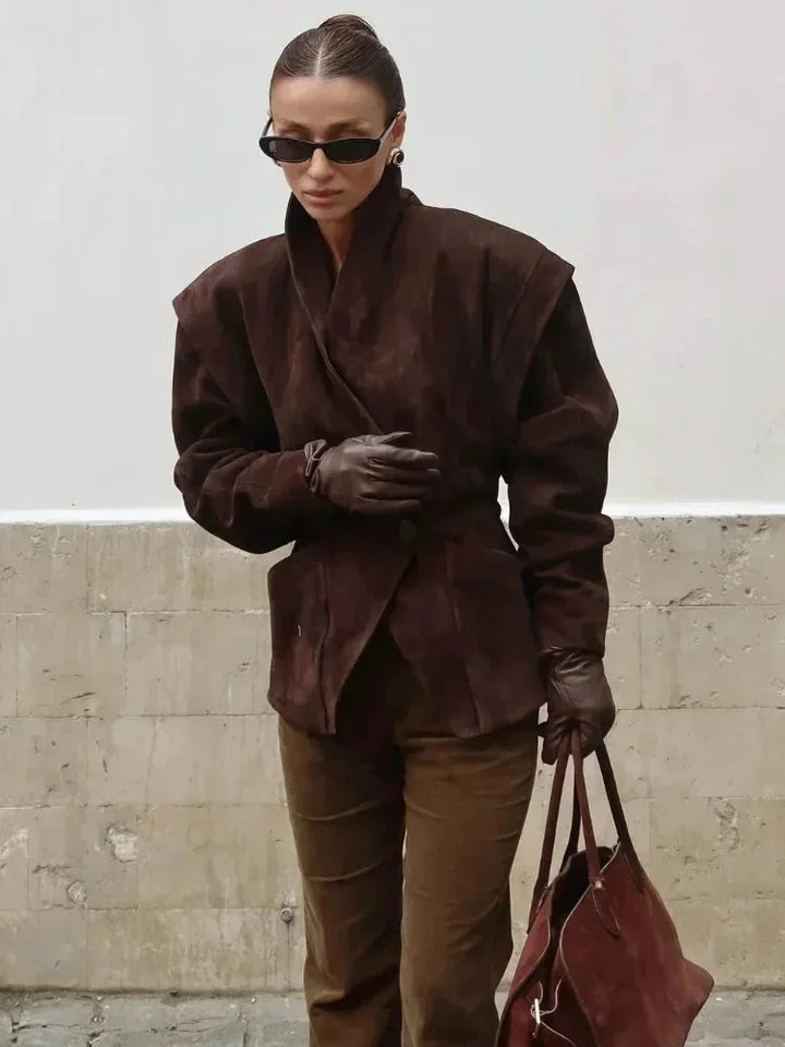 Women's Faux Suede Blazer - photo 7