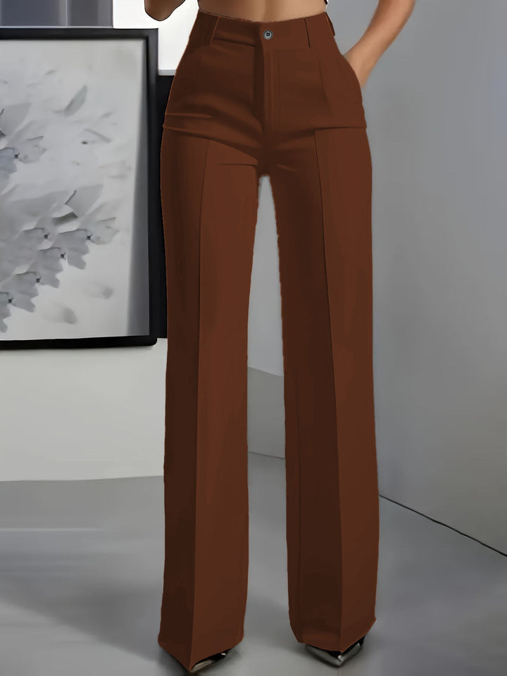 Women's Fitted Belted Trousers with Elasticated Waist - photo 6