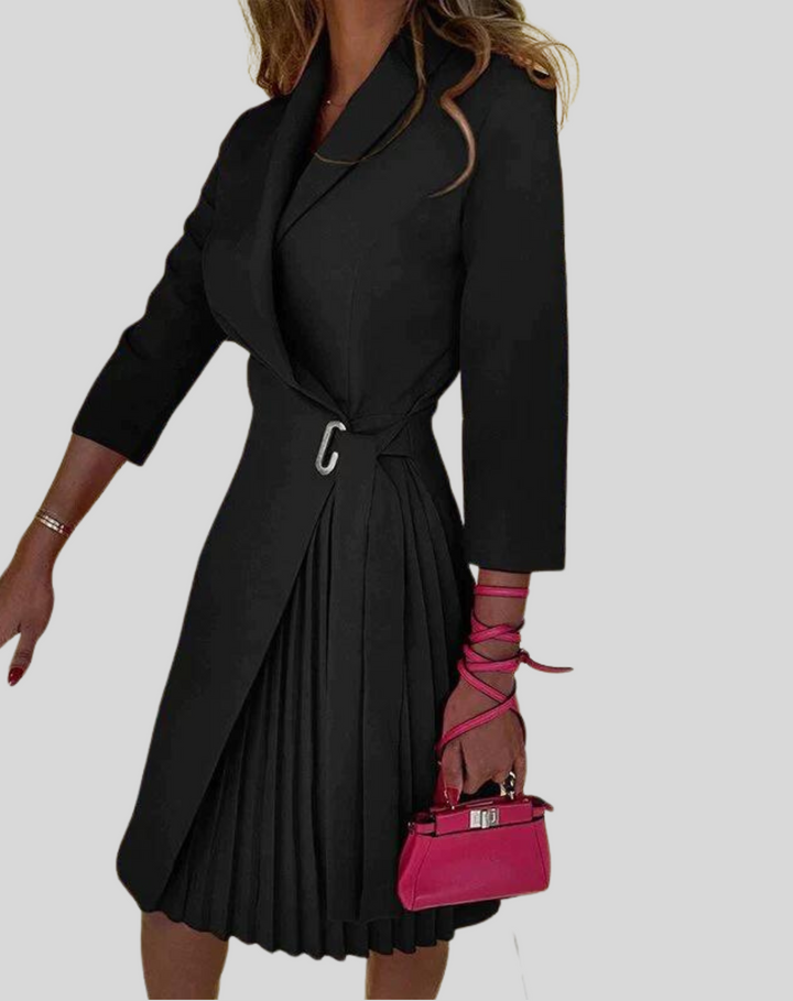 Women's Fitted Pleated Midi Dress - photo 4