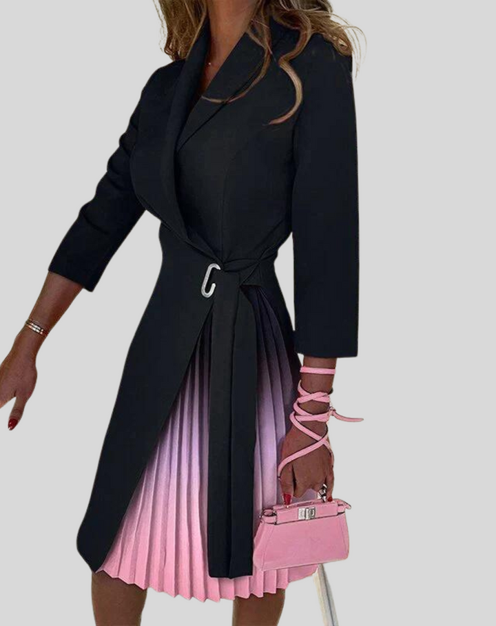 Women's Fitted Pleated Midi Dress - photo 6